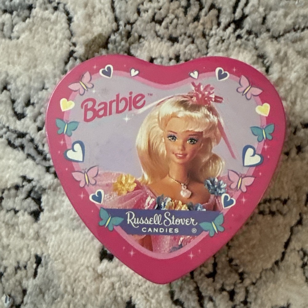 1996 Barbie Russell‎ Stover Heart Shaped Tin - Empty